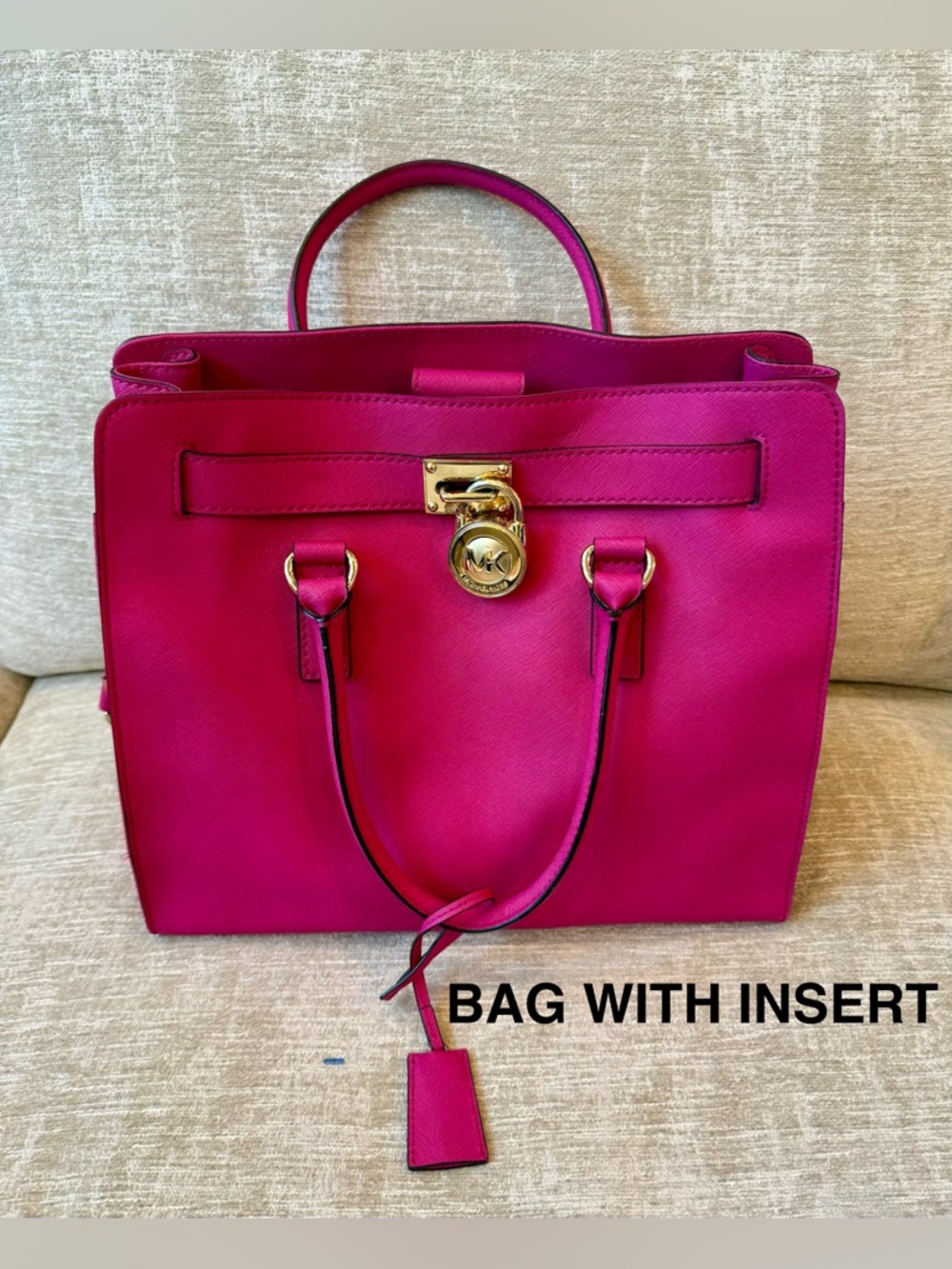 Michael Kors Hamilton Large Satchel – Saffiano Leather Pink (insert included)